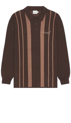 Bound Aprile Long Sleeve Polo in Brown
