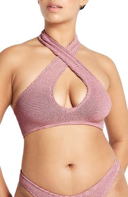BOUND by Bond-Eye Carmen Halter Neck Bikini Top in Blush