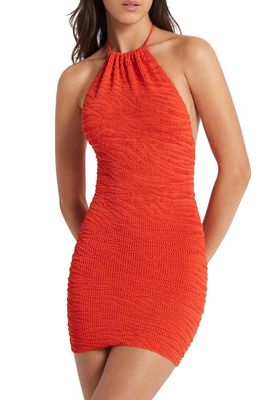 BOUND by Bond-Eye Imogen Halter Neck Cover-Up Dress in Coral Tiger