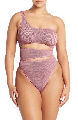 BOUND by Bond-Eye Rico Cutout One-Shoulder One-Piece Swimsuit in Blush