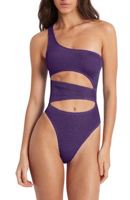 BOUND by Bond-Eye Rico Cutout One-Shoulder One-Piece Swimsuit in Dahlia Shimmer