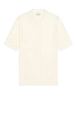 Bound Stanley Waffle Knit Shirt in Cream