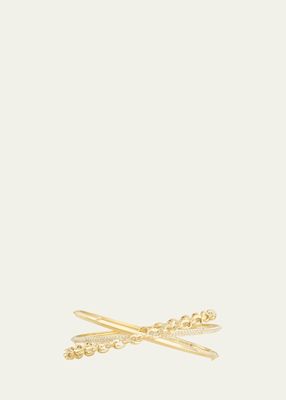 Bound Together 18K Gold Rolling Bangle with Diamonds