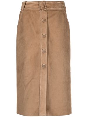 BOUTIQUE MOSCHINO A-line belted skirt - Neutrals