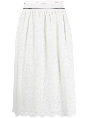 Boutique Moschino A-line lace midi skirt - White