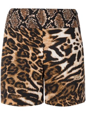 Boutique Moschino animal-print high-waist shorts - Neutrals