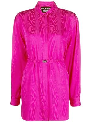 Boutique Moschino belted satin-finish shirt - Pink