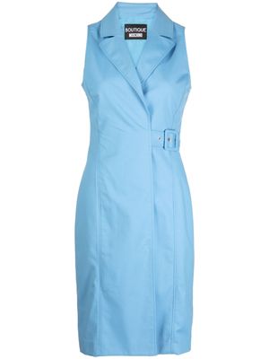 Boutique Moschino belted stretch-cotton midi dress - Blue
