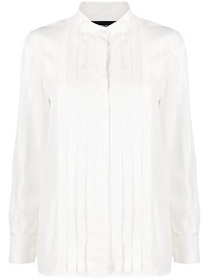 Boutique Moschino bib collar pleated shirt - White