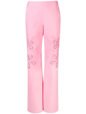 Boutique Moschino borderie-anglaise straight-leg trousers - Pink
