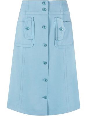 Boutique Moschino buttoned A-line skirt - Blue