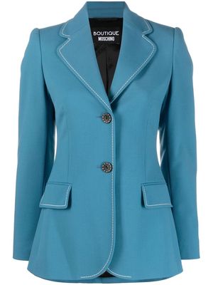 Boutique Moschino contrast-stitch single-breasted blazer - Blue