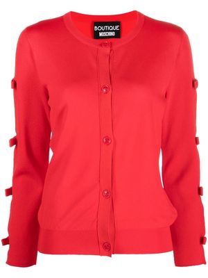 Boutique Moschino cut-out bow-detail cardigan - Red