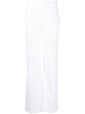 Boutique Moschino cutout-floral trousers - White
