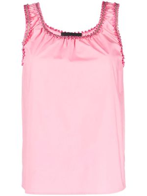 Boutique Moschino embellished-trim tank top - Pink