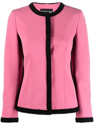 Boutique Moschino embroidered collarless blazer - Pink