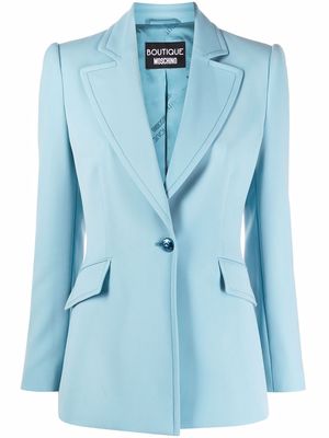 Boutique Moschino fitted single-breasted blazer - Blue