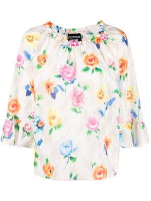 Boutique Moschino floral-print blouse - White