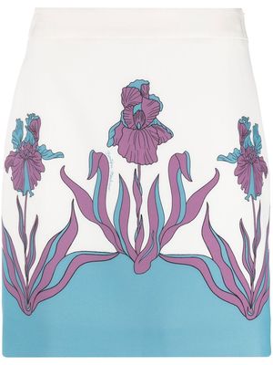 Boutique Moschino floral-print high-waisted skirt - White