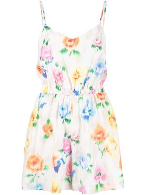 Boutique Moschino floral-print sleeveless mini dress - White