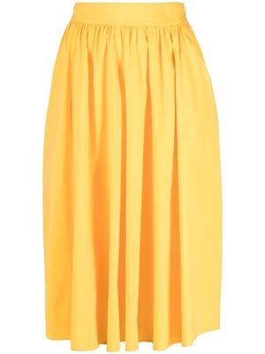 Boutique Moschino gathered A-line midi skirt - Yellow