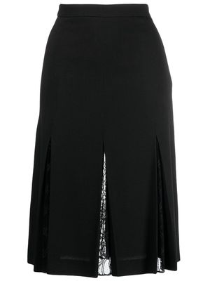 Boutique Moschino lace-detail mid-length skirt - Black