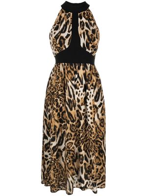 Boutique Moschino leopard-print silk midi dress - Neutrals