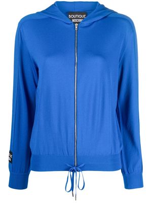 Boutique Moschino logo-patch hoodie - Blue