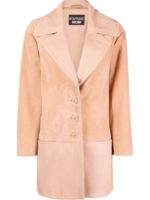 Boutique Moschino panelled single-breasted coat - Neutrals
