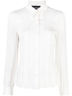 Boutique Moschino pleated long-sleeve shirt - White