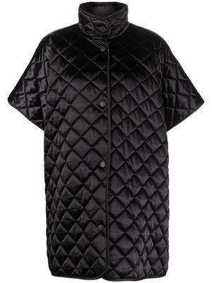 Boutique Moschino quilted short-sleeve coat - Black