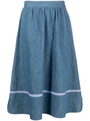 Boutique Moschino ribbon-trim A-line skirt - Blue