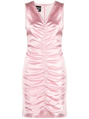Boutique Moschino ruched V-neck mini dress - Pink