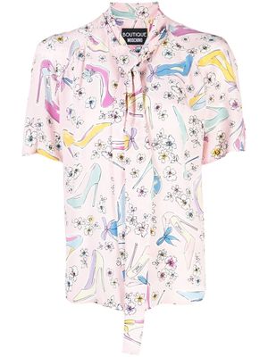 Boutique Moschino shoe floral-print blouse - Pink