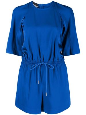 Boutique Moschino short-sleeve drawstring-waist playsuit - Blue
