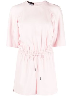 Boutique Moschino short-sleeve drawstring-waist playsuit - Pink