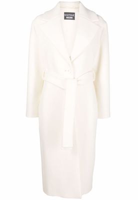 Boutique Moschino single-breasted belted coat - Neutrals