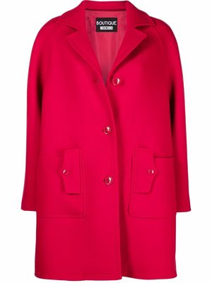 Boutique Moschino single-breasted wool coat - Red