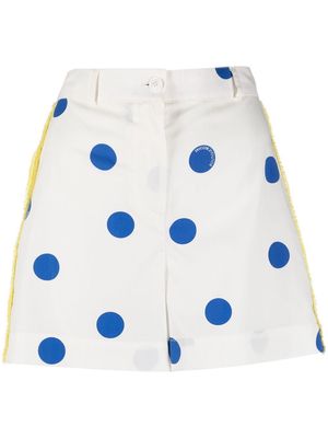 Boutique Moschino spot-print silk-blend shorts - White