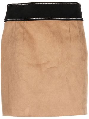 Boutique Moschino stitched mini skirt - Neutrals