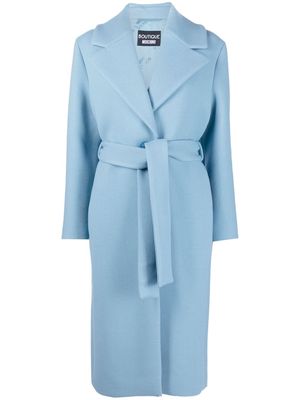 Boutique Moschino tied-waist tailored coat - Blue