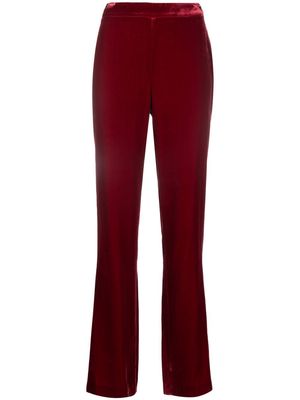 BOUTIQUE MOSCHINO velvet high-waisted trousers - Red