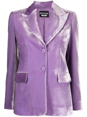 Boutique Moschino velvet peak lapels blazer - Purple