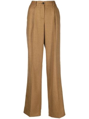 Boutique Moschino virgin-wool straight-leg trousers - Yellow