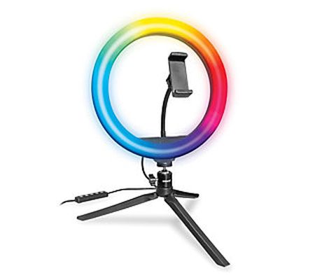 Bower 10" RGB Selfie Desktop Ring Light Studio Kit
