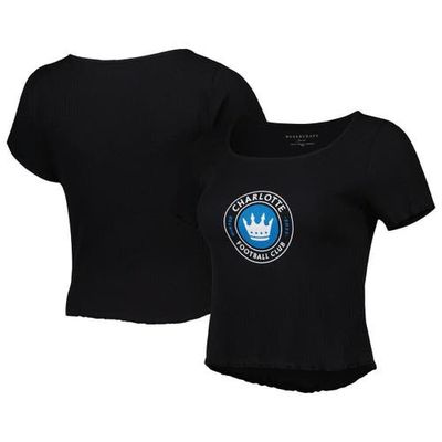 BOXERCRAFT Women's Black Charlotte FC Baby Rib T-Shirt