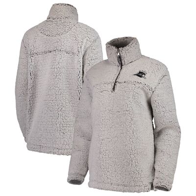 BOXERCRAFT Women's Gray Providence Friars Sherpa Super-Soft Quarter-Zip Pullover Jacket