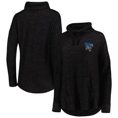 BOXERCRAFT Women's Heathered Black Charlotte FC Cuddle Tri-Blend Pullover Sweatshirt in Heather Black