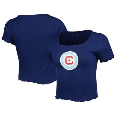 BOXERCRAFT Women's Navy Chicago Fire Baby Rib T-Shirt