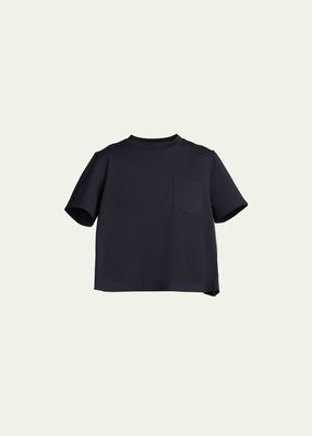 Boxy Jersey T-Shirt with Nylon Back